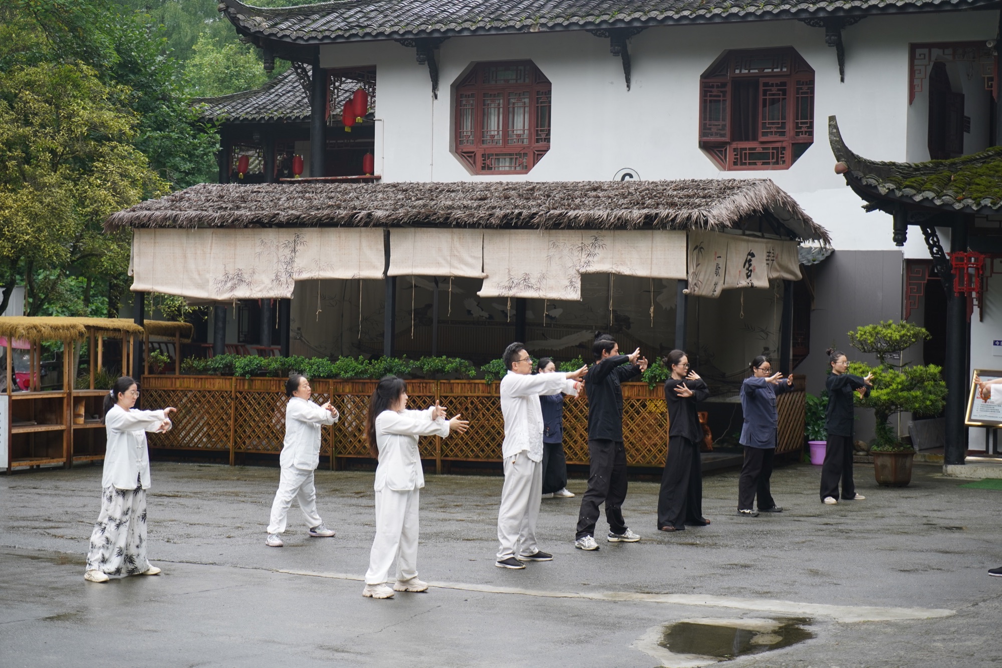 A group practising Ba Duan Jin