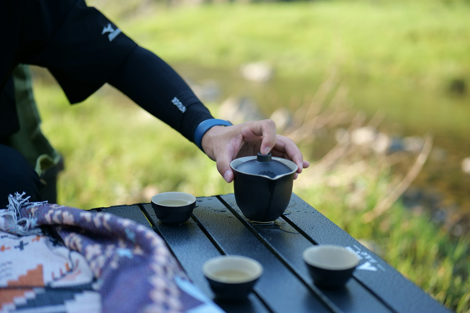 Chinese tea being served outdoors